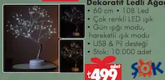 DEKORATİF LEDLİ AĞAÇ 60 CM 108 LED fiyat ve kampanya bilgisi